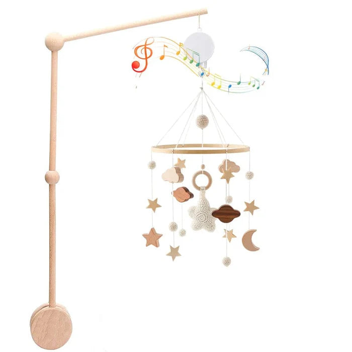 mobile musical bébé en bois